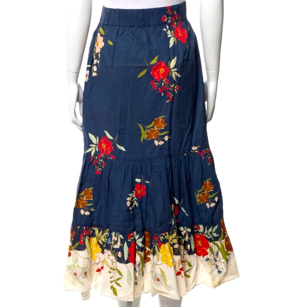 Cara Cara Floral Print Long Skirt- Small